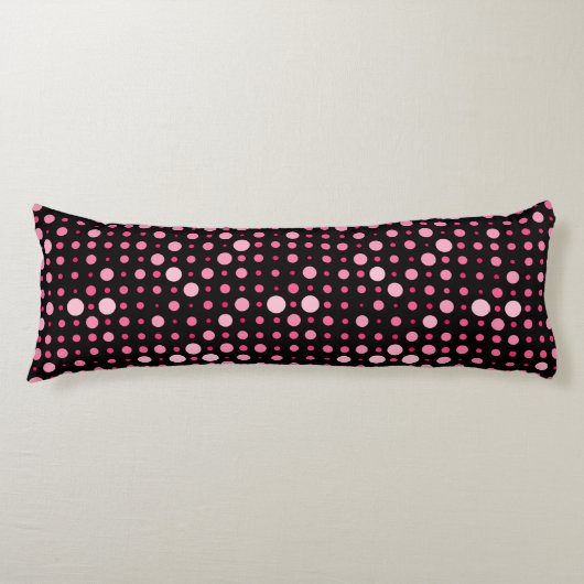 Moderne Polka Dot 01.Pink Zwart BG Lichaamskussen (Voorkant)