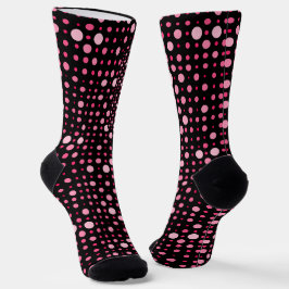 Moderne Polka Dot 01.Pink Zwart BG Sokken