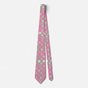 Moderne Polka Dot 02.Green. Roze BG Stropdas