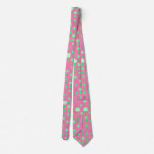Moderne Polka Dot 02.Green. Roze BG Stropdas (Achterkant)