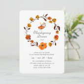 Moderne pompbloemkrans Thanksgiving Kaart (Staand voorkant)