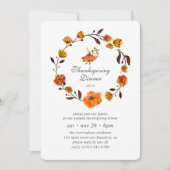 Moderne pompbloemkrans Thanksgiving Kaart (Voorkant)