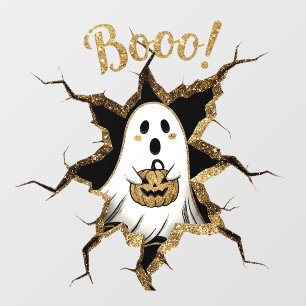 Moderne Pompoen & Geest Halloween Raamsticker