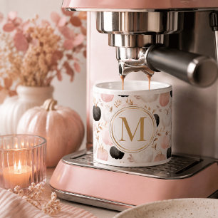 Moderne Pompoen Monogram – Gepersonaliseerde Initi Espresso Kop