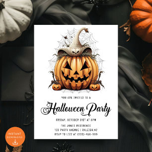Moderne Pompoen Spinnen Volwassen Halloween Party Kaart