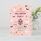 Moderne Pompoen Spinnen Volwassen Halloween Party Kaart (Staand voorkant)