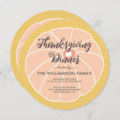 Moderne Pompoen Thanksgiving Dinner Kaart (Voorkant / Achterkant)