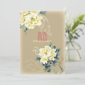 moderne  pony floral chinese Weddenschap Kaart (Staand voorkant)