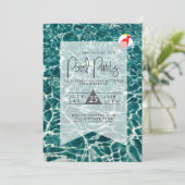 Moderne Pool Party | Uitnodiging voor verjaardag (Staand voorkant)