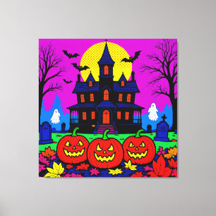 Moderne Pop Art Halloween Canvas Afdruk