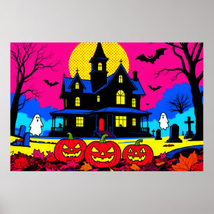 Moderne Pop Art Halloween Kerkhof Poster