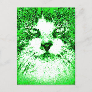 Moderne Pop Art Kat Groen Briefkaart
