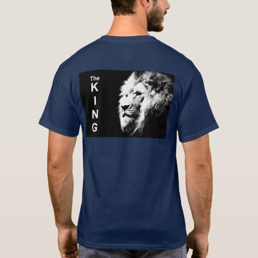 Moderne Pop Art Lion Hoofd van de King Back Print  T-shirt (Achterkant)