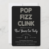 Moderne Pop Fizz Clink Nieuwjaarsfeest Kaart (Voorkant)