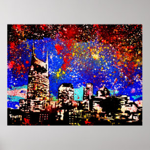 Moderne pop kunst print "Music City"