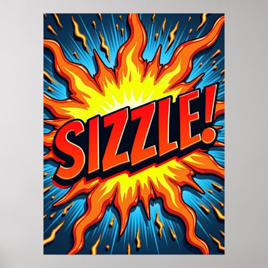 Moderne Pop kunst "Sizzle!" Poster (Voorkant)