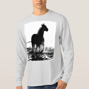 Moderne Pop van paarden met een modern rijpingspad T-shirt