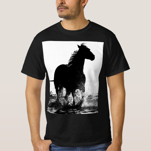 Moderne Pop van paarden met een modern rijpingspad T-shirt (Voorkant)