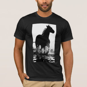 Moderne Pop van paarden met een modern rijpingspad T-shirt