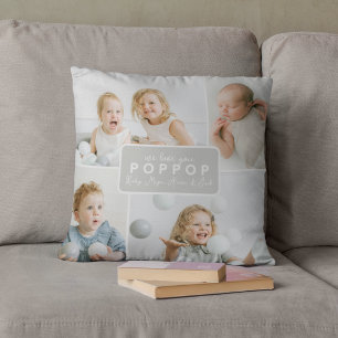Moderne Poppop 4 Foto Grijs Kussen