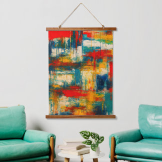 Moderne Portugese Abstracte Kleurblok Wandtapijt Hangend Wandkleed