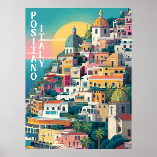 Moderne Positano Trave Poster (Voorkant)