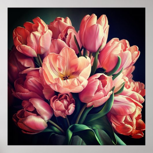 Moderne poster kunst print bloemen (Voorkant)