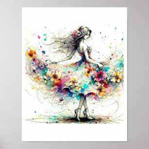 Moderne poster kunst print mooi meisje