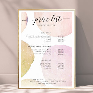 Moderne poster met prijslijst