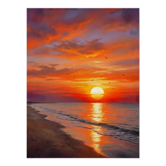 Moderne Poster Natuur Zonsondergang Muurkunst Huis Perfect Poster (Voorkant)