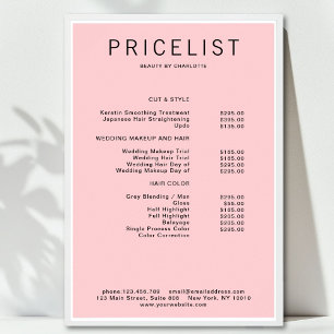 Moderne Poster prijslijst