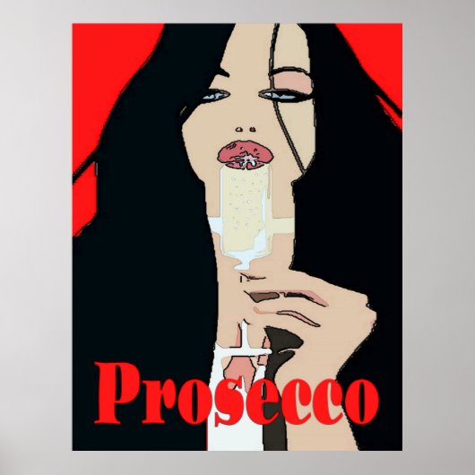 Moderne Poster van wijn, Prosecco (Voorkant)