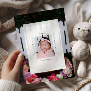 Moderne Postzegel Foto Geboorte Baby Bedankt