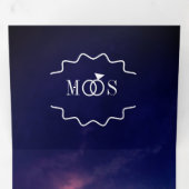 Moderne prachtige roze zonsondergang hemel donkere drieluik uitnodiging (Binnenzijde eerst)