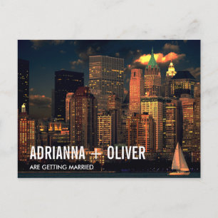 Moderne prachtige skyline van New York Save the Da Aankondigingskaart