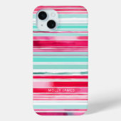 Moderne Preppy Cyaan Magenta Gepersonaliseerde Naa Case-Mate iPhone Case (Achterkant)