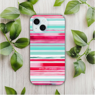 Moderne Preppy Cyaan Magenta Gepersonaliseerde Naa
