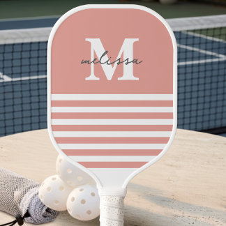 Moderne Preppy Pastel Blozend Oranje Namen Pickleball Paddle