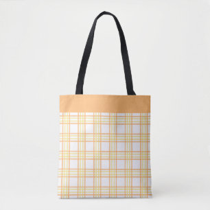 Moderne Preppy Plaid Oranje Gele Patroon Draagtas