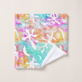 Moderne Preppy rose bleu tropique (Gant de toilette)