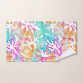 Moderne Preppy rose bleu tropique (Serviette à main)