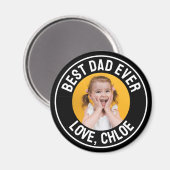 Moderne pret Beste papa ooit foto Magneet (Voorkant / Achterkant)