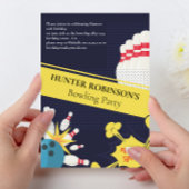 Moderne pret Bowling kids feestje  Kaart