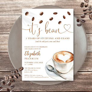 Moderne pret coffee thema afstudeerfeest kaart