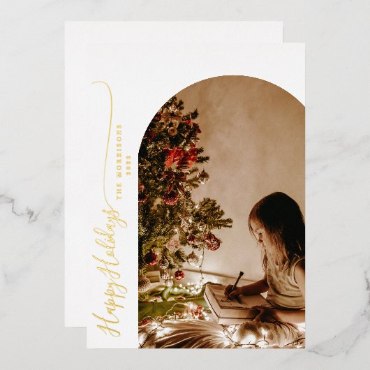 Moderne Prettige Feestdagen 2-Foto Kerstmis (Voorkant / Achterkant)