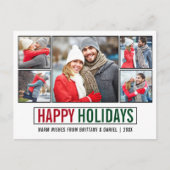 Moderne Prettige feestdagen 5 foto Briefkaart (Voorkant)