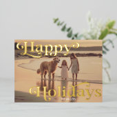 Moderne Prettige Feestdagen Minimal 1 Foto Elegant (Staand Voorkant)