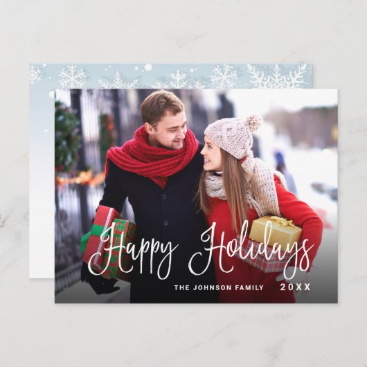 Moderne Prettige feestdagen PHOTO-kerstkaart Briefkaart (Voorkant / Achterkant)