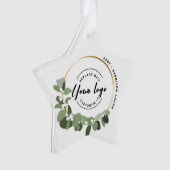 Moderne Prettige feestdagen uw Logo Ornament (voorkant)