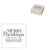 Moderne prettige kerst van het adres van de gezins 	rubberstempel (Gestempeld)